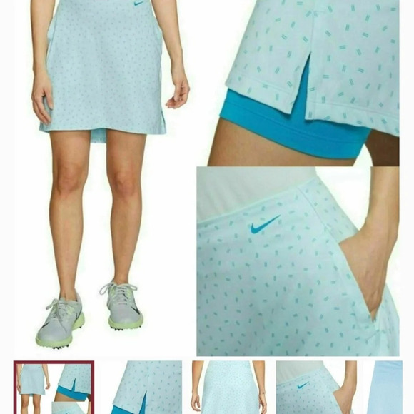 NWT Nike Golf Skirt Skort Size Medium Women's Dri-Fit UV Victory Printed Blue - Picture 3 of 13